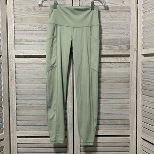 Papaya Active Womens Size Medium Leggings‎ Sage Green Yoga Stretch High Waist